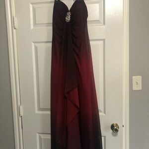 Reign Strapless Burgundy Gown